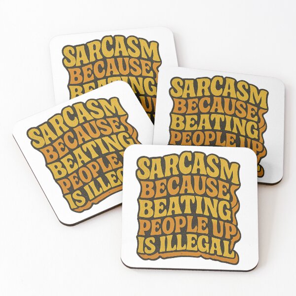 Item preview, Sarcasm Because Beating People Up Is Illegal Funny Sarcastic Quote Shirt, Retro Humor Typography Design, Witty Saying Tee designed and sold by GeniePixel.