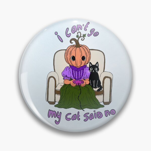 Item preview, Print Halloween pumpkingirl i cant go my cat said no designed and sold by JoToteTales.