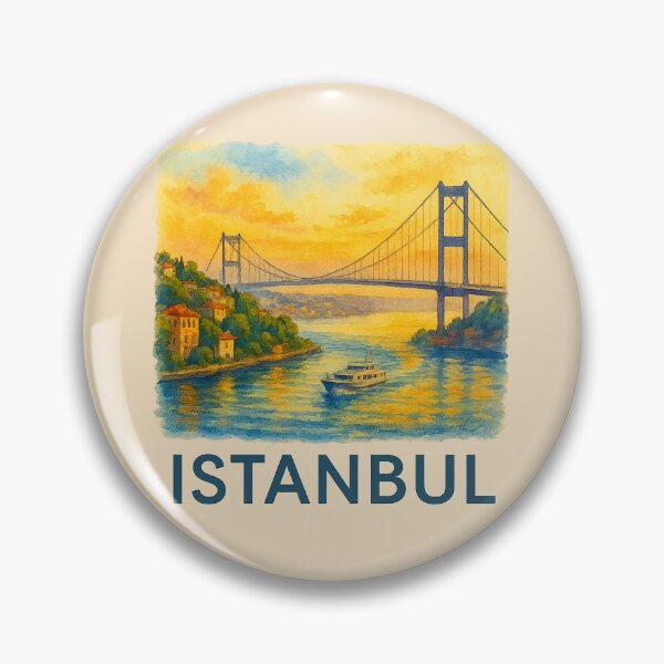 Item preview, Istanbul Bosphorus Watercolor Poster designed and sold by Bratak.