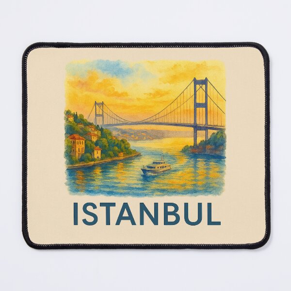 Item preview, Istanbul Bosphorus Watercolor Poster designed and sold by Bratak.