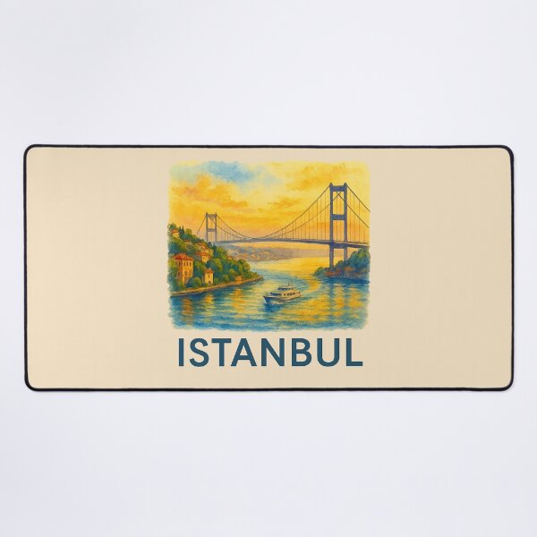 Item preview, Istanbul Bosphorus Watercolor Poster designed and sold by Bratak.