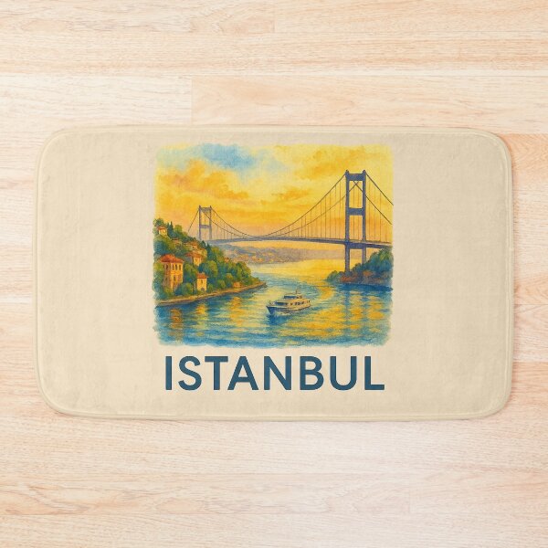Item preview, Istanbul Bosphorus Watercolor Poster designed and sold by Bratak.