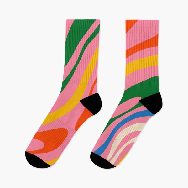 Item preview, Groovy Colorful Abstract Wavy Loops Pattern on Pink designed and sold by kierkegaard.