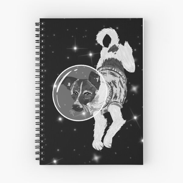 Item preview, Laika Space Dog Astronaut Cosmonaut Sputnik Stars Galaxy Astronomy Science Lonely Traveler   designed and sold by pinkpawsdraws.