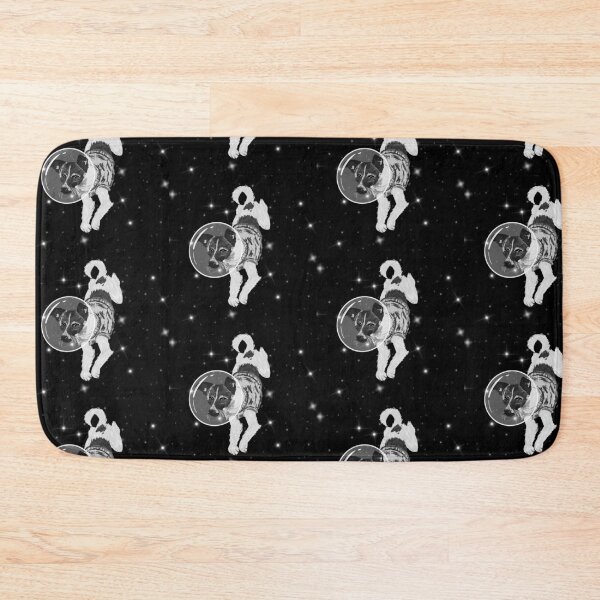 Item preview, Laika Space Dog Astronaut Cosmonaut Sputnik Stars Galaxy Astronomy Science Lonely Traveler   designed and sold by pinkpawsdraws.