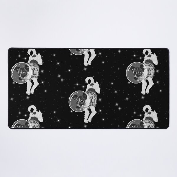 Item preview, Laika Space Dog Astronaut Cosmonaut Sputnik Stars Galaxy Astronomy Science Lonely Traveler designed and sold by pinkpawsdraws.