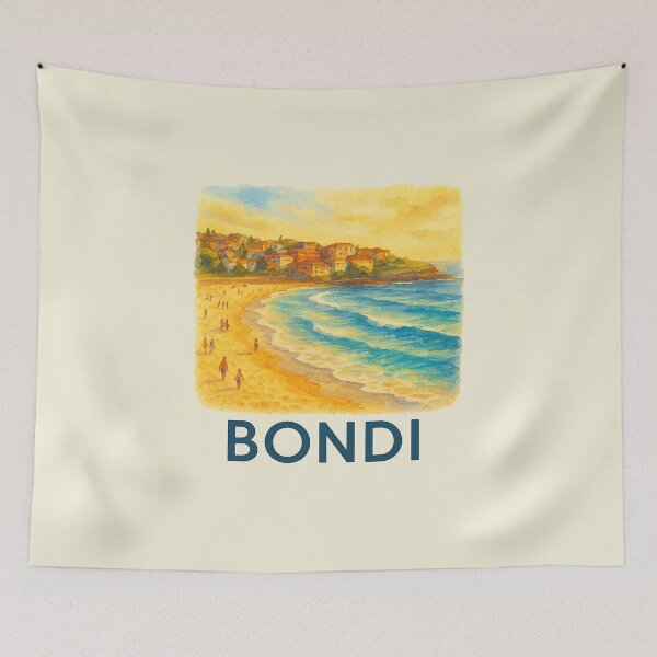 Item preview, Sydney Bondi Beach Watercolor Poster designed and sold by Bratak.