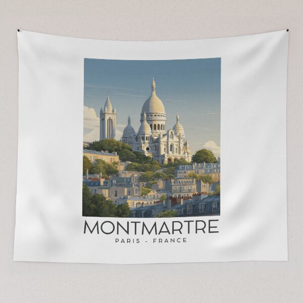 Item preview, A Vintage Travel Illustration of Montmartre - Paris - France designed and sold by GoodOldVintage.
