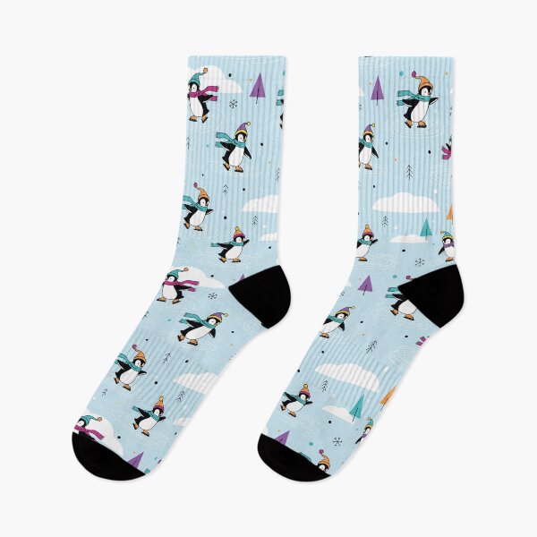 Item preview, Cute Ice Skating Penguins Winter Pattern – Fun Holiday Design in Cool Blues designed and sold by Melissa Plugge-Dekker.