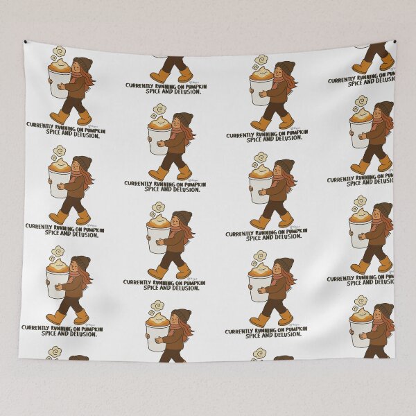 Item preview, Currently Running on Pumpkin Spice and Delusion – Funny Fall Quote Design designed and sold by effdesigns.