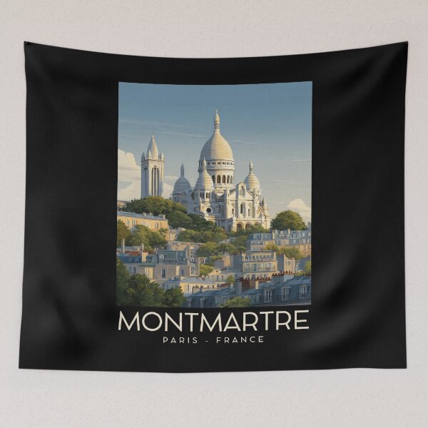 Item preview, A Vintage Travel Illustration of Montmartre - Paris - France designed and sold by GoodOldVintage.