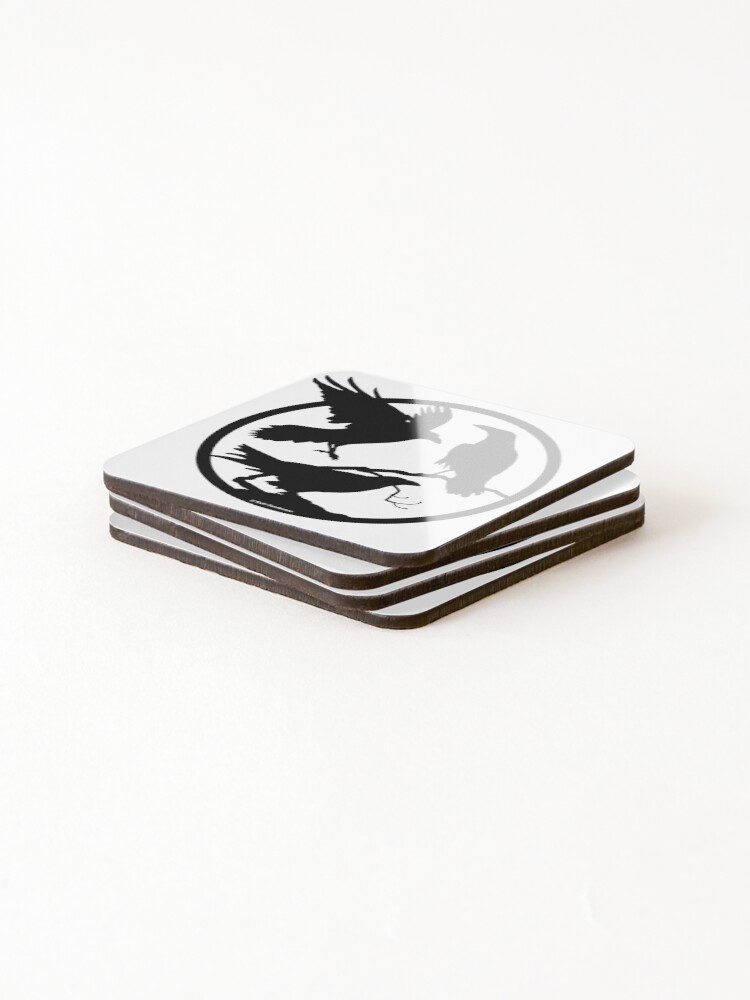 Thumbnail 4 of 5, Coasters (Set of 4), Three Ravens designed and sold by RuthSanderson.