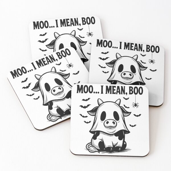 Item preview, Cute Halloween Cow Ghost – “Moo… I Mean, Boo” Comic Art designed and sold by DariusZD.