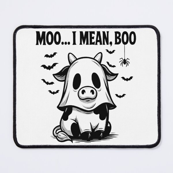 Item preview, Cute Halloween Cow Ghost – “Moo… I Mean, Boo” Comic Art designed and sold by DariusZD.