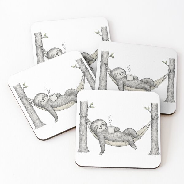 Item preview, Relaxed Sloth with Coffee designed and sold by AvanasShop.