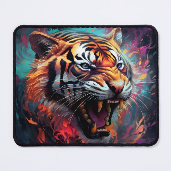Item preview, Roaring Fire Tiger in Neon Smoke designed and sold by Daagath.