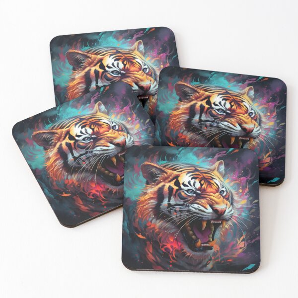 Item preview, Roaring Fire Tiger in Neon Smoke designed and sold by Daagath.