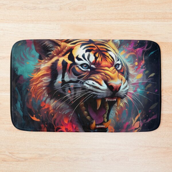 Item preview, Roaring Fire Tiger in Neon Smoke designed and sold by Daagath.