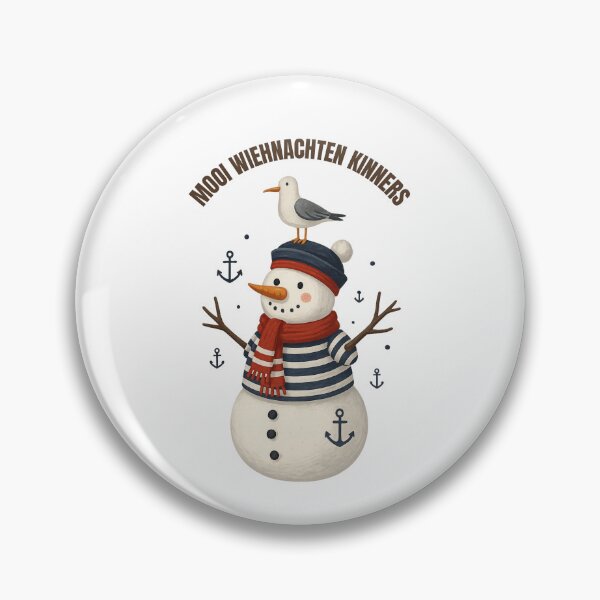 Item preview, Mooi Wiehnachten Kinners – North German Christmas design with snowman & seagull | Maritime humor designed and sold by Fies-und-Fein.