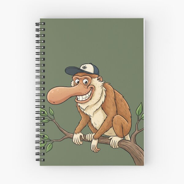 Item preview, Funny Proboscis Monkey Wearing a Hat | Cute Big Nose Cartoon Meme designed and sold by Wild-way Art.