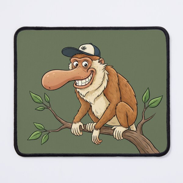 Item preview, Funny Proboscis Monkey Wearing a Hat | Cute Big Nose Cartoon Meme designed and sold by Wild-way Art.