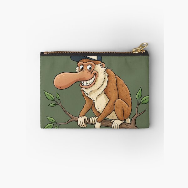 Item preview, Funny Proboscis Monkey Wearing a Hat | Cute Big Nose Cartoon Meme designed and sold by Wild-way Art.