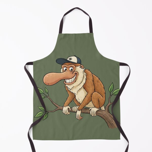 Item preview, Funny Proboscis Monkey Wearing a Hat | Cute Big Nose Cartoon Meme designed and sold by Wild-way Art.