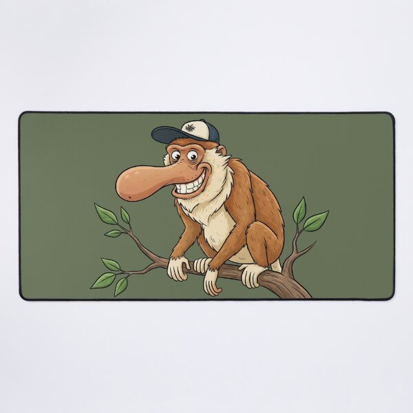Item preview, Funny Proboscis Monkey Wearing a Hat | Cute Big Nose Cartoon Meme designed and sold by Wild-way Art.