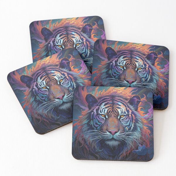 Item preview, Mystic Tiger with Celestial Flames designed and sold by Daagath.