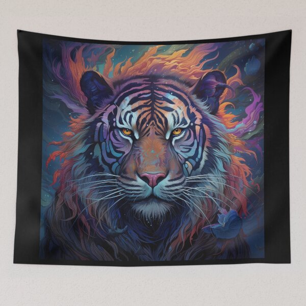 Item preview, Mystic Tiger with Celestial Flames designed and sold by Daagath.