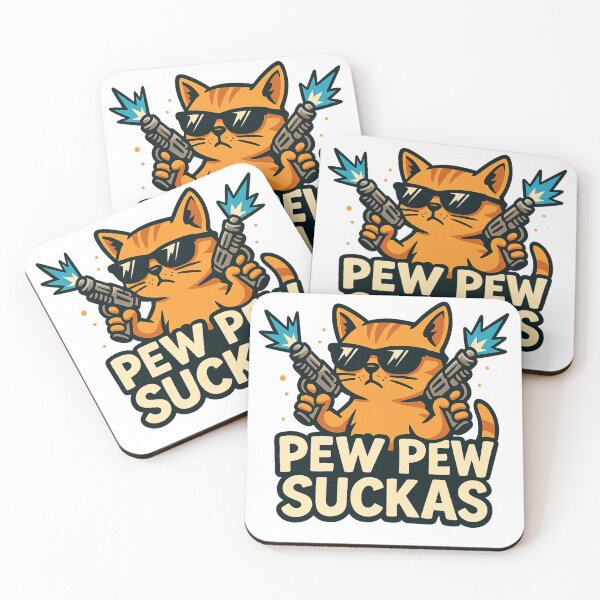 Item preview, Cool Cat with Laser – Pew Pew Cat Funny Meme Design designed and sold by AvanasShop.