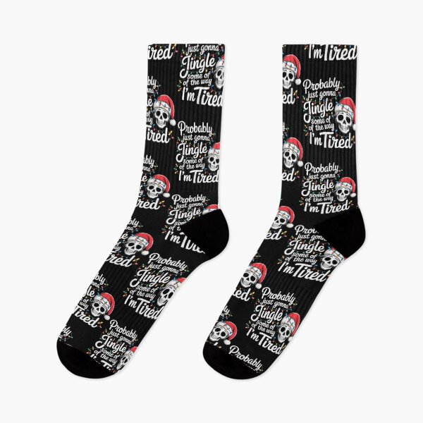 Item preview, Jingle Tired Mom Funny Christmas Skull Women designed and sold by clothesy7.
