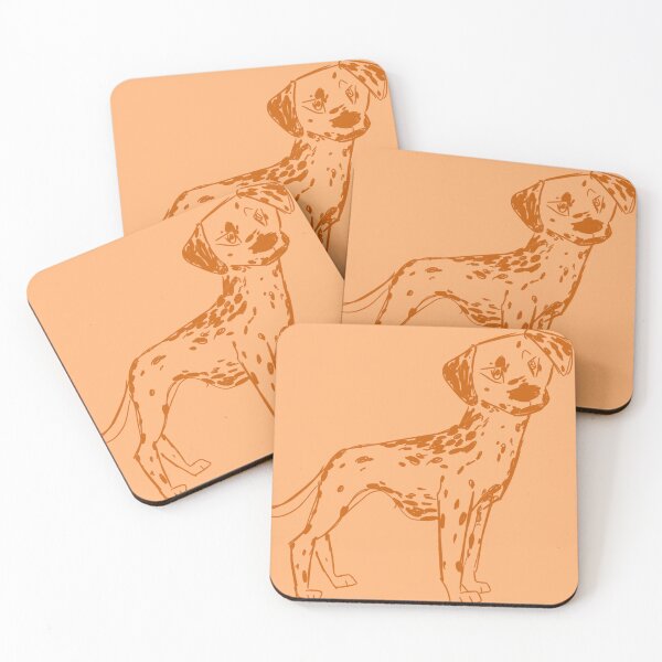 Item preview, Orange Dalmatian Dog Pup Cute Spots bright color fun designed and sold by pinkpawsdraws.