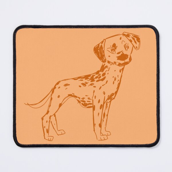 Item preview, Orange Dalmatian Dog Pup Cute Spots bright color fun designed and sold by pinkpawsdraws.