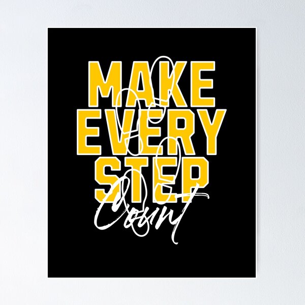 Item preview, Make Every Step Count – Motivational Typography Design for Fitness & Recovery designed and sold by Building60media.