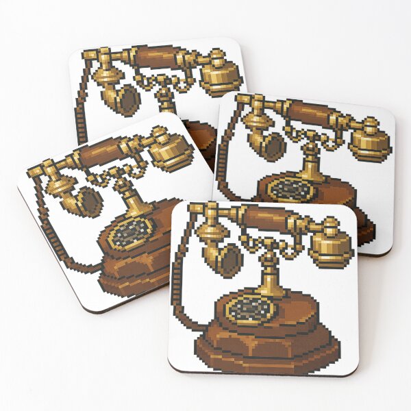 Item preview, Isometric pixel art style vintage retro telephone designed and sold by arteopolis.