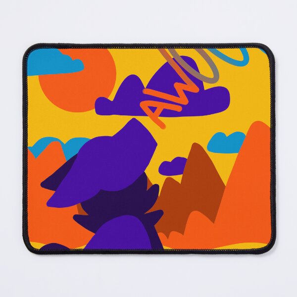 Item preview, Awoo Purple Wolf Dog Mountains Bright Yellow Orange Blue designed and sold by pinkpawsdraws.