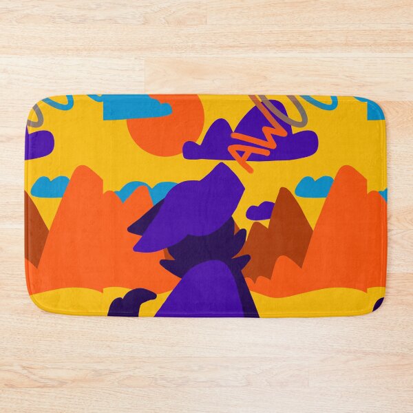 Item preview, Awoo Purple Wolf Dog Mountains Bright Yellow Orange Blue designed and sold by pinkpawsdraws.