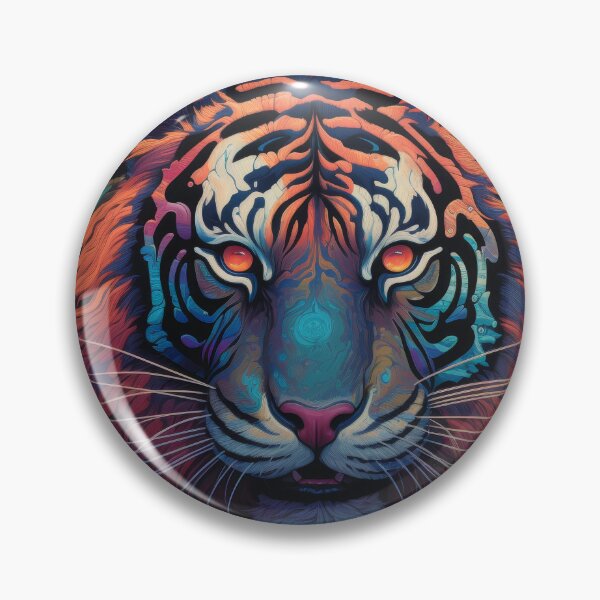 Item preview, Psychedelic Jungle Tiger with Glowing Eyes designed and sold by Daagath.