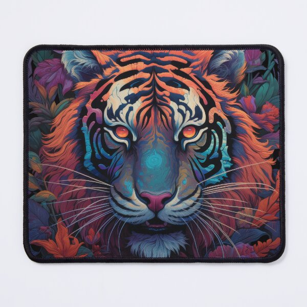 Item preview, Psychedelic Jungle Tiger with Glowing Eyes designed and sold by Daagath.