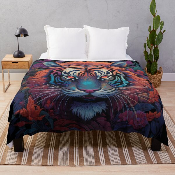 Item preview, Psychedelic Jungle Tiger with Glowing Eyes designed and sold by Daagath.