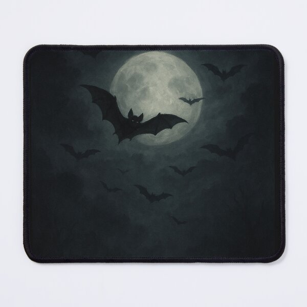 Item preview, Dark Halloween Night with Bats and Fog – Spooky Moonlit Atmosphere designed and sold by PsyFlow35.