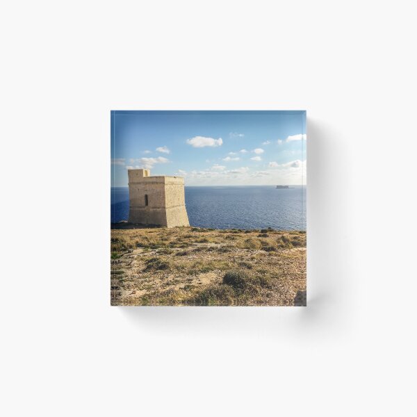 Item preview, Malta Tal Hamrija Tower Filfla Island Mediterranean Sea designed and sold by eclecTEEq.