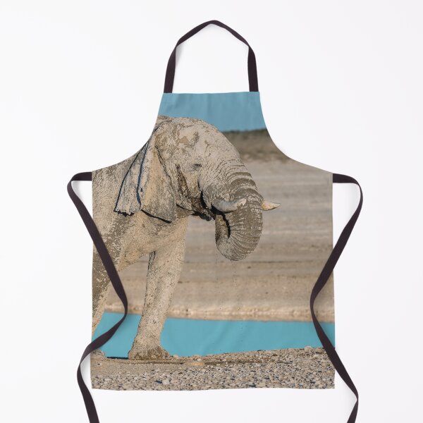 Item preview, Ghost of Etosha — Dust-White Elephant Drinking at the Blue Pan designed and sold by DavideAntoniani.
