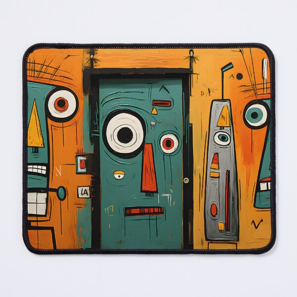 Item preview, Colorful Abstract Faces with Exaggerated Features in Bold Colors Expressing Modern Artistic Energy designed and sold by OlfactoART Studio.