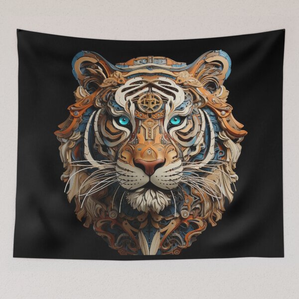 Item preview, Mechanical Tiger with Cybernetic Eyes designed and sold by Daagath.