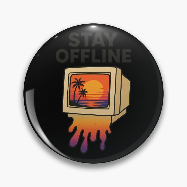 Item preview, Stay Offline | Retro Aesthetic Design | Melting Monitor Art | Anti-Social Media Statement | 80s Vaporwave Sunset | Digital Detox Gift designed and sold by OnPointOutfits.