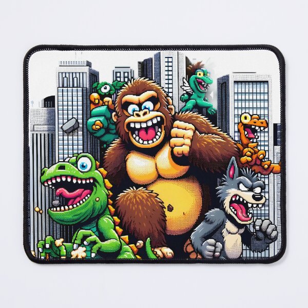 Item preview, Rampaging Retro Monsters in Pixel Art City. designed and sold by The-T-In-Retro.