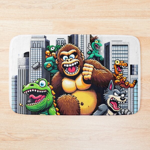 Item preview, Rampaging Retro Monsters in Pixel Art City. designed and sold by The-T-In-Retro.