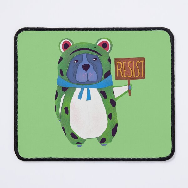 Item preview, Resist. Whimsical Frog Dog Protest Art | Cute Funny Activist Illustration designed and sold by Kathy Osborne Studio.